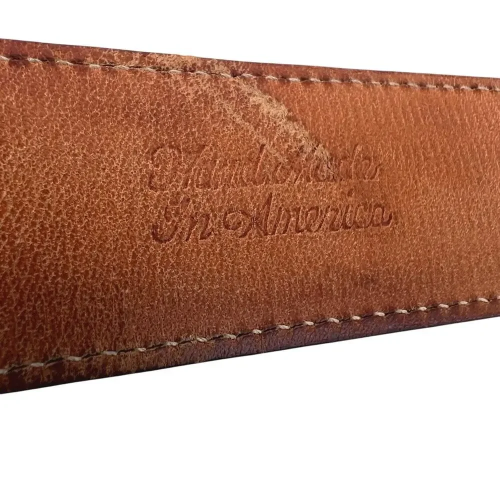Martin Dingman Alligator Grain Italian Calfskin Belt Gold-tone Buckle Women's 28